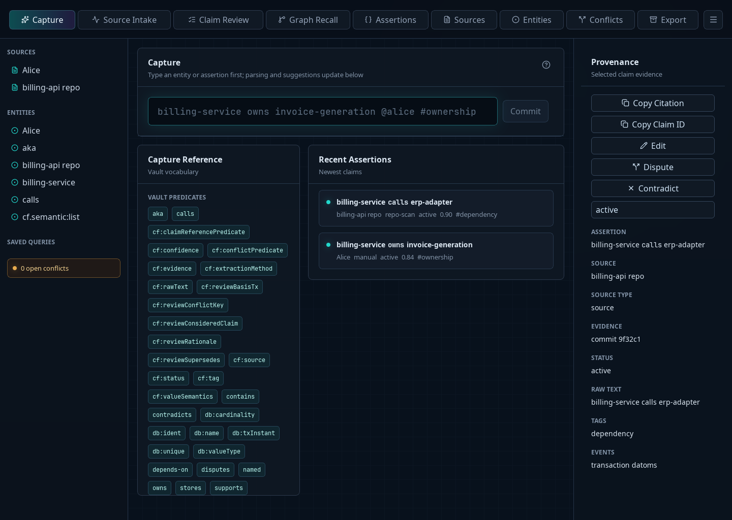 Claimframe Capture workspace with the manual capture field highlighted